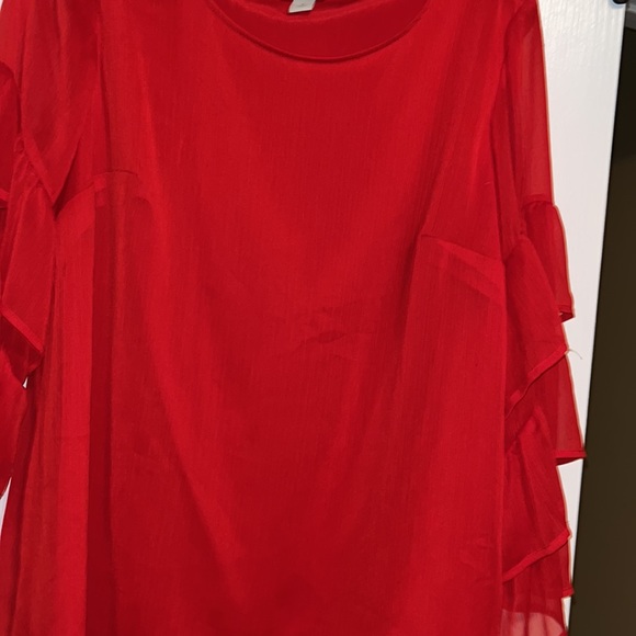 Red AVA & VIV long sleeved blouse - Picture 6 of 7
